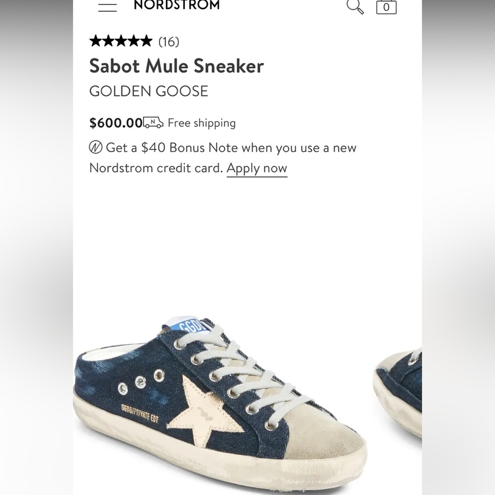 Golden Goose Sabot Mule Sneaker Nordstrom Exclusive - Blue Denim/Ice/Gold - 39